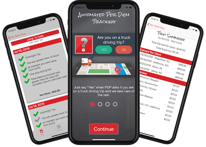 Per Diem Plus Mobile App for Fleets and Owner Operators