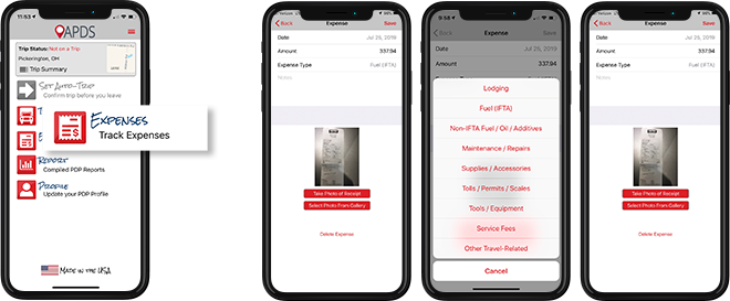 Per Diem Plus - Easily track trucker expenses in the mobile app