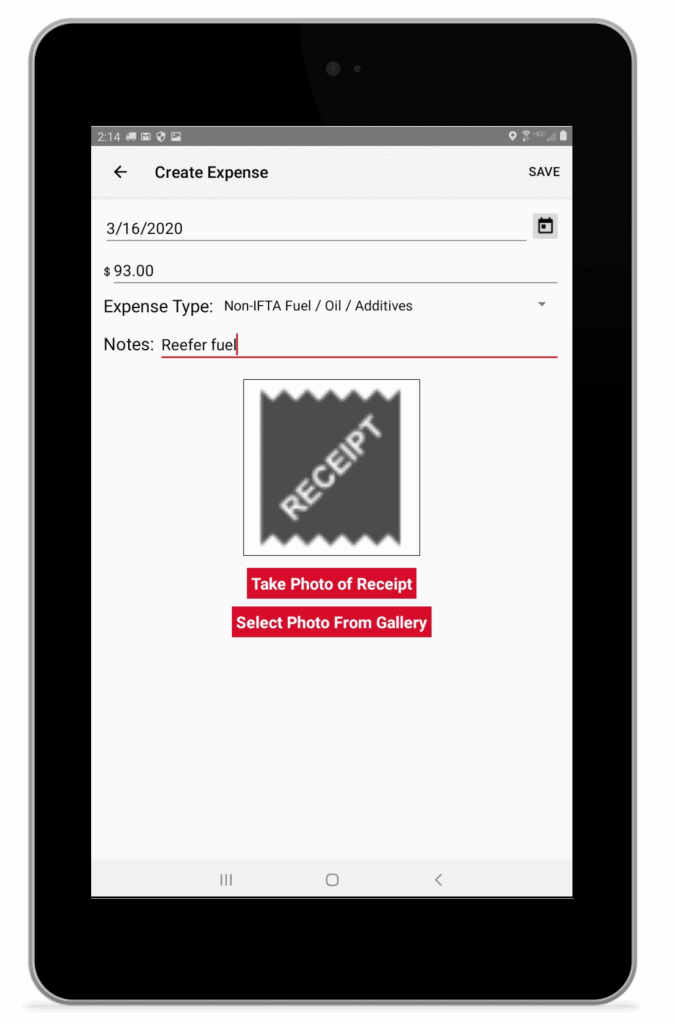 Recording travel expenses and receipts