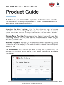 Per Diem Plus for Samsara Product Guide